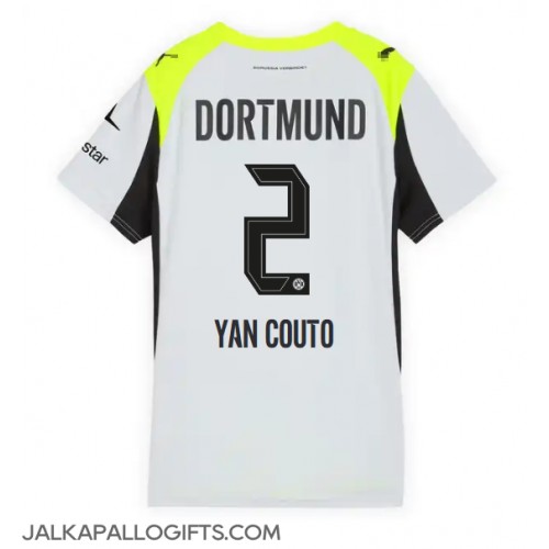 Borussia Dortmund Yan Couto #2 Vieraspaita Naiset 2025-26 Lyhythihainen